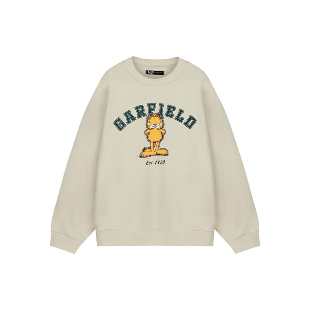 Garfield Unisex Adult College Sweatshirt / Oatmeal